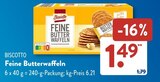 Feine Butterwaffeln von Biscotto im aktuellen ALDI SÜD Prospekt für 1,49 €