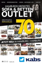 Aktueller Kabs Möbel & Einrichtung Prospekt in Holm und Umgebung, "SOFA & BETTEN OUTLET" mit 2 Seiten, 07.03.2025 - 03.04.2025