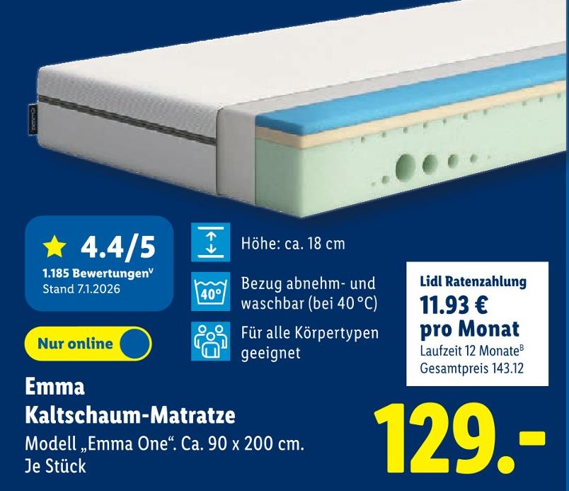 Kaltschaum-Matratze