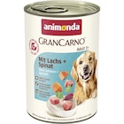 Aktuelles Animonda Dog Dose GranCarno Adult mit Lachs + Spinat 400 g Angebot bei Zookauf in Hagen (Stadt der FernUniversität) ab 1,39 €