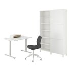 Schreibtisch+Aufbewahrungskombi und Drehstuhl weiß/grau Angebote von TROTTEN/LÅNGFJÄLL / BESTÅ/LAPPVIKEN bei IKEA Goslar für 742,49 €
