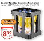Sport Iso-Orange im Angebot bei GLOBUS in Bruchsal Sport Iso-Orange Angebote von Ensinger bei GLOBUS Bruchsal für 8,99 €