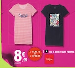 Big T-Shirt Nuit Femme - Rayures - TISSAIA - E.Leclerc à Échirolles Big T-Shirt Nuit Femme - Rayures - TISSAIA en promo chez E.Leclerc Échirolles à 8,95 €