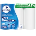 Essuie-tout blanc ultra absorption - CARREFOUR ESSENTIAL en promo chez Carrefour Essuie-tout blanc ultra absorption - CARREFOUR ESSENTIAL dans le catalogue Carrefour