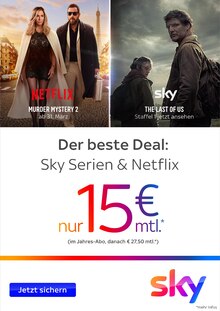 Sky Prospekt "Der beste Deal: Sky Serien & Netflix" mit 4 Seiten