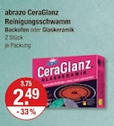 Backofen im V-Markt Prospekt CeraGlanz Reinigungsschwamm Backofen von abrazo im aktuellen V-Markt Prospekt für 2,49 €