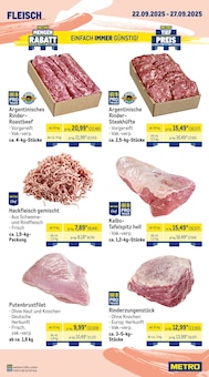 Rindfleisch im METRO Prospekt "Wochenangebote Gastro + Gewinnspiel + MonatsMenü" mit 42 Seiten (Ulm)