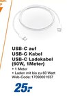 USB-C auf USB-C Kabel USB-C Ladekabel (60W, 1Meter) Angebote bei HEM expert Schorndorf für 25,00 €