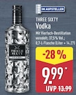 Vodka von THREE SIXTY für 9,99 € bei ALDI Nord im Angebot Vodka von THREE SIXTY im aktuellen ALDI Nord Prospekt