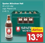 Münchner Hell im Angebot bei Netto Marken-Discount in Versmold Münchner Hell Angebote von Spaten bei Netto Marken-Discount Versmold für 13,99 €