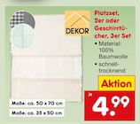 Platzset im Angebot bei Netto Marken-Discount in Remscheid Platzset Angebote von DEKOR bei Netto Marken-Discount Remscheid für 4,99 €