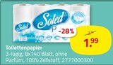 Toilettenpapier Angebote von Soled bei ROLLER Cottbus für 1,99 €