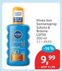 Sonnenspray Schutz & Bräune LSF50 bei budni im Prospekt "" für 9,99 €
