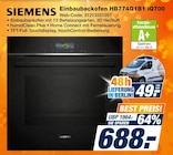 Aktuelle Backofen Angebote bei expert in Berlin Aktuelles Einbaubackofen HB774G1B1 iQ700 Angebot bei expert in Berlin ab 688,00 €