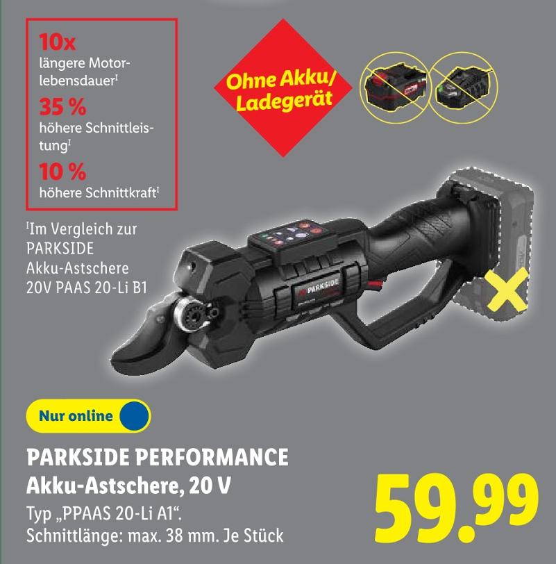 Performance Akku-Astschere, 20 V