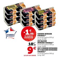 Super U Viroflay - CHEESE BURGER OU BACON BURGER OU 3 CHEESE BURGERS ET 3 BACONS BURGERS Promo CHEESE BURGER OU BACON BURGER OU 3 CHEESE BURGERS ET 3 BACONS BURGERS dans le catalogue Super U Des prix qui tombent vraiment bien ! à Viroflay
