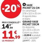 Vase pichet 21 cm en promo chez Hyper U La Rochelle à 11,99 €