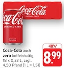 Zero koffeinhaltig Angebote von Coca-Cola bei E center Waghäusel für 8,99 €