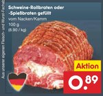 Schweine-Rollbraten oder -Spießbraten gefüllt im Angebot bei Netto Marken-Discount in Freiberg Schweine-Rollbraten oder -Spießbraten gefüllt Angebote bei Netto Marken-Discount Freiberg für 0,89 €