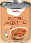 Saucisses aux Lentilles Pur Porc - Netto dans le catalogue Netto