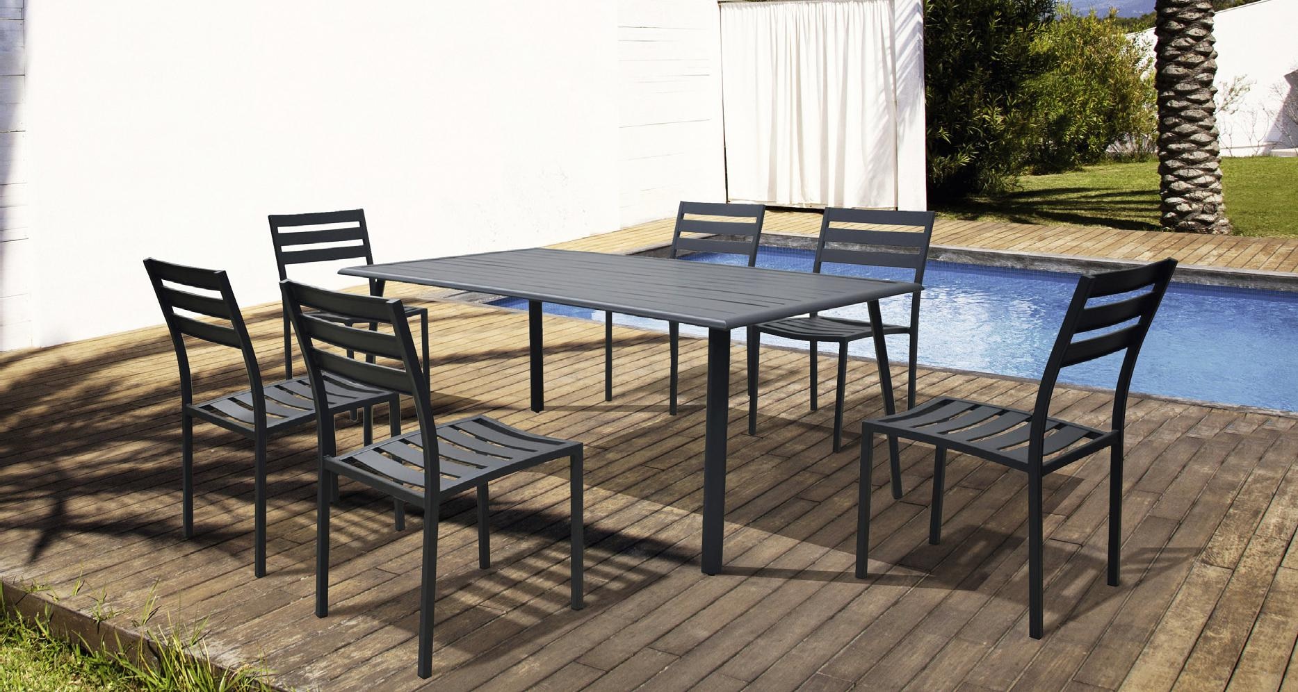 OVIALA Ensemble table de jardin pliante et 2 chaises acier vert