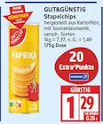 Stapelchips von GUT&GÜNSTIG für 1,29 € bei EDEKA im Angebot Stapelchips von GUT&GÜNSTIG im aktuellen EDEKA Prospekt
