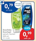 Limette Minze Duschgel von Duschdas für 0,79 € bei budni im Angebot Limette Minze Duschgel von Duschdas im aktuellen budni Prospekt