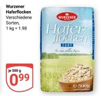 Haferflocken Zart von Wurzener für 0,99 € bei GLOBUS im Angebot Haferflocken Zart von Wurzener im aktuellen GLOBUS Prospekt