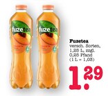 Schwarzer Tee Pfirsich Angebote von Fuzetea bei E center Baden-Baden für 1,29 €