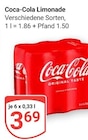 Aktuelle Coca Cola Angebote bei GLOBUS in Gießen Aktuelles Limonade Angebot bei GLOBUS in Gießen ab 3,69 €