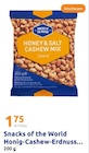 Honig-Cashew-Erdnuss im Angebot bei Action in Hildesheim Honig-Cashew-Erdnuss Angebote von Snacks of the World bei Action Hildesheim für 1,75 €