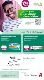 mea - meine apotheke Apotheken Prospekt der aktuellen Woche mit 4 Seiten, gültig von 01.06.2026 bis 30.06.2026, in Konradsreuth und Umgebung Aktueller mea - meine apotheke Apotheken Prospekt in Konradsreuth und Umgebung, "Unsere Juni-Angebote" mit 4 Seiten, 01.06.2026 - 30.06.2026
