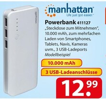manhattan Powerbank 411127 bei famila Nordost in Braunschweig manhattan Powerbank 411127 im Angebot bei famila Nordost Braunschweig für 12,99 €