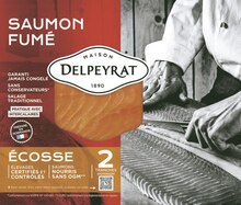 Le saumon fumé ecosse - Géant Casino à Paris Le saumon fumé ecosse en promo chez Géant Casino Paris à 2,80 €