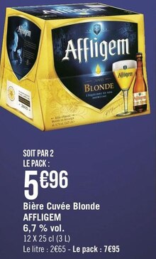 Bière Cuvée Blonde 6,7 % vol. - Géant Casino à Lorient Bière Cuvée Blonde 6,7 % vol. en promo chez Géant Casino Lorient à 5,96 €