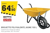 Brouette Polyvalente Jaune 100 L - ALTRAD en promo chez Tout Faire Toulon à 64,90 €