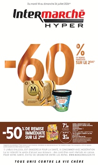 Catalogue Intermarché Hyper de la semaine 29, "-60% DE REMISE IMMÉDIATE SUR LE 2ÈME", page 1, 14/07/2026 - 26/07/2026 Prospectus Intermarché Hyper en cours, "-60% DE REMISE IMMÉDIATE SUR LE 2ÈME", page 1 sur 40