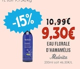 Eau Florale d'Hamamélis - Melvita en promo chez Naturalia Eau Florale d'Hamamélis - Melvita dans le catalogue Naturalia