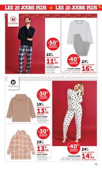 Promotion Pyjama Homme dans le prospectus Hyper U, valable du 29/09/2026 au 11/10/2026 Promo Pyjama Homme dans le catalogue Hyper U du moment à la page 43