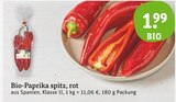 Bio-Paprika spitz, rot Angebote von Bio bei tegut Ansbach für 1,99 €