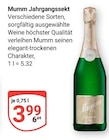 Jahrgangssekt im Angebot bei GLOBUS in Zwickau Jahrgangssekt Angebote von Mumm bei GLOBUS Zwickau für 3,99 €