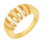 Bague en plaqué or doré à l'or fin oxydes de zirconium et laque blanche à 98,00 € dans le catalogue E.Leclerc