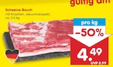 Schweine-Bauch für 4,49 € bei Netto Marken-Discount im Angebot Schweine-Bauch im aktuellen Netto Marken-Discount Prospekt