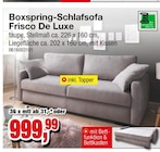 Aktuelles Boxspring-Schlafsofa Frisco De Luxe Angebot bei Die Möbelfundgrube in Trier ab 999,99 €