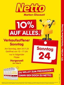 Netto Marken-Discount Horgenzell Prospekt "10% AUF ALLES." mit 2 Seiten