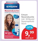 Nasendusche inkl. 10 Beutel Nasenspülsalz im budni Prospekt Nasendusche inkl. 10 Beutel Nasenspülsalz von Emsan im aktuellen budni Prospekt für 9,99 €