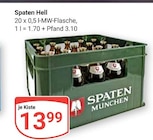 Aktuelle Mineralwasser Angebote bei GLOBUS in Leipzig Aktuelles Spaten Hell Angebot bei GLOBUS in Leipzig ab 13,99 €