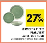 Service 12 pièces Pearl Vert - Carrefour Home à 27,99 € dans le catalogue Supeco