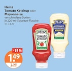Tomato Ketchup oder Mayonnaise von Heinz im aktuellen V-Markt Prospekt für 1,49 €