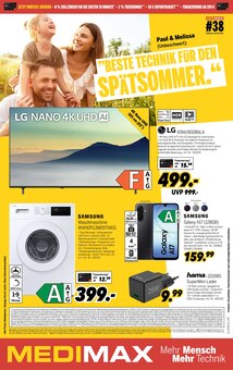 Aktueller MEDIMAX Prospekt (Radebeul, 8 Seiten zum blĂ€ttern MEDIMAX Prospekt BESTE TECHNIK FĂR DEN SPĂTSOMMER. mit 8 Seiten